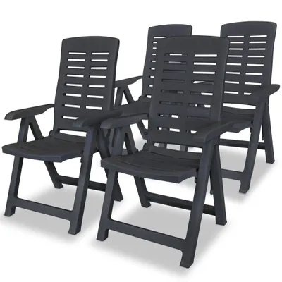 Image de vidaXL Chaises longues de jardin 4 pcs. Anthracite