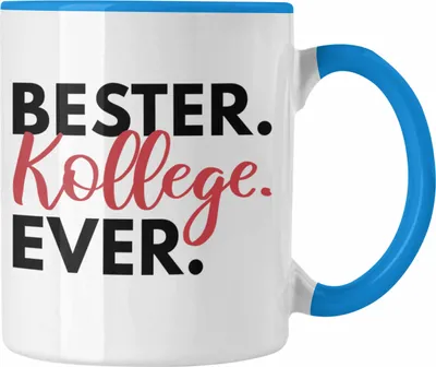 Produktbild von Trendation - Bester Kollege Tasse Geschenk Lieblingskollege Abschiedsgeschenk Kaffeetasse Kollegen Büro (Blau)