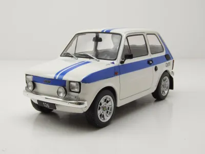 Produktbild von MCG 18666 Fiat 126 1972 weiß blau 1:18