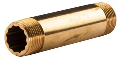 Zdjęcie produktu dla Messingowy złączka gwintowy, dystans, podwójny łącznik 1"-1", długość L=130 mm, wzmocniona konstrukcja