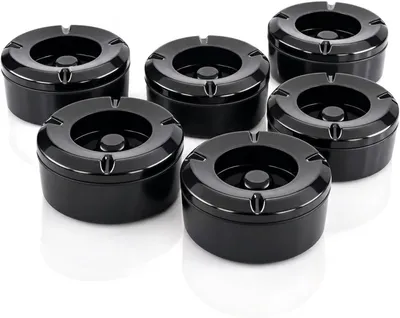 Obrázek produktu pro Popelník se víkem, 6 kusů, průměr 10 cm, určený pro venkovní použití
