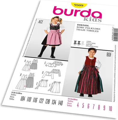 Obrázok produktu pre Strih Burda 9509 - Detské krojové šaty