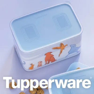 Produktbild von Tupperware Quadro 4,6 L Hellblau Weiß -Tier- Dose Vorratsglas Ultimo
