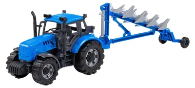 Image de Tracteur Cavallino avec charrue bleu, échelle 1:32