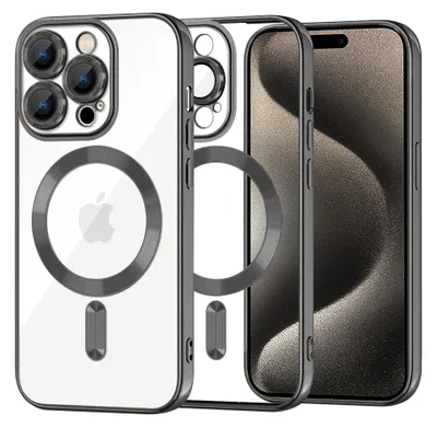 Obrázok produktu pre Techsuit Luxury Crystal MagSafe puzdro pre iPhone 15 Pro Max – čierne