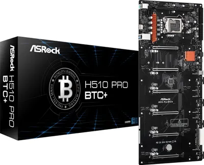 Produktbild von ASRock H510 Pro BTC+ - Základná doska - pätica LGA1200 - čipová sada H510 - USB 3.2 Gen 1 - Gigabitová sieť LAN - Integrovaná grafika (vyžaduje CPU)