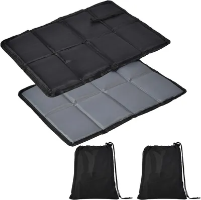 Produktbild von 2er Pack Outdoor Sitzkissen Faltbar, Tagebare Sitzunterlage Sitzmatte Wasserabweisend, Mit 2 Aufbewahrungstasche, Für Outdoor Spielplatz Camping Wandern Picknick