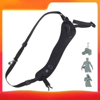 Image de Courroie d'appareil photo PULUZ Courroie d'épaule Quick Release Anti-dérapante Soft Pad Courroie Quick Rapid Shoulder Sling avec crochet métallique pour appareils photo SLR / DSLR