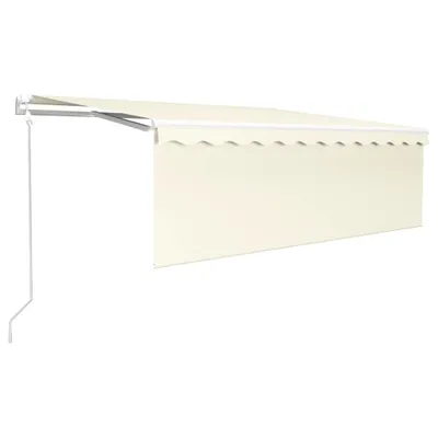 Produktbild von vidaXL Markise Automatisch mit Rollo LED Windsensor 4x3 m Creme