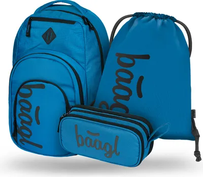 Produktbild von BAAGL Coolmate Ocean Blue Rucksack-Set 3tlg: Rucksack, Federmäppchen, Turnbeutel