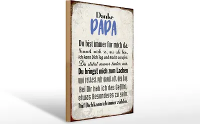 Produktbild von Holzschild  Danke Papa du bist für mich da, 40 x 30 cm, Holzschilder