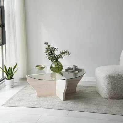 Image de Califfi - Table Basse, 92x92x36h cm Blanc, Porte-revues