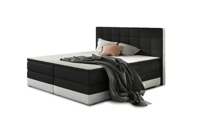 Produktbild von NABBI Gepolstert Doppelbett mit Stauraum Dalina 180 - Schwarz-Weiss