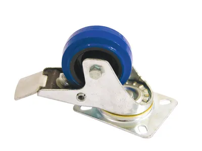 Produktbild von ROADINGER Lenkrolle 80mm blau mit Bremse