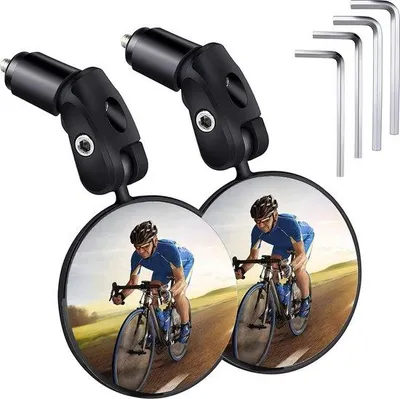 Produktbild von Famanu Fahrradrückspiegel - Konvexspiegel, 360 Grad drehbar - 2 Stück für E-Bikes, Mountainbikes, Rennräder, E-Scooter