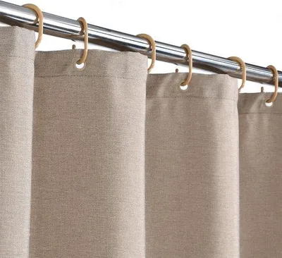 Produktbild von Taupe-Vlaslinnen-Duschvorhang für Badezimmer - Luxusausstattung - 1 Stück - 120 x 200 cm