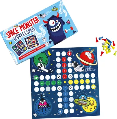 Produktbild von Space Monster 2in1 Gesellschaftsspiel mit Spielfiguren und Würfel
