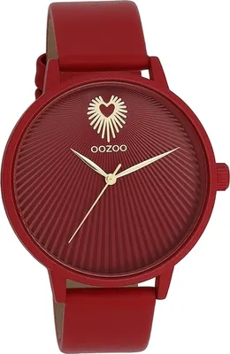 Produktbild von Oozoo Damen Armbanduhr rot Analog Timepieces Lederarmband D2UOC11249