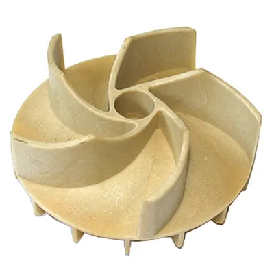 A beige impeller turbine for a leaf blower, shown against a white background.