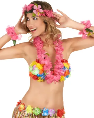 Produktbild von Hawaiiketten-Set 4-teilig rosa - Einheitsgröße