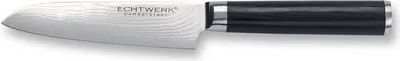 Produktbild von Echtwerk Damast Santokumesser, Santoku Messer, Kochmesser, Küchenmesser, Stahl / Pakka-Holz, Silber / Schwarz, 13 cm, EW-DM-0320