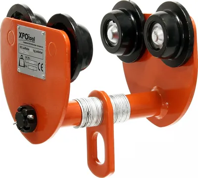 Produktbild von XPOtool HD Laufkatze bis 500 kg, 75-125 mm Flanschbreite, Handfahrwerk für Kran, Rollfahrwerk stufenlos justierbar