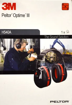 Produktbild von 3M Peltor Optime III Kapselgehörschutz schwarz-rot / Größenverstellbare