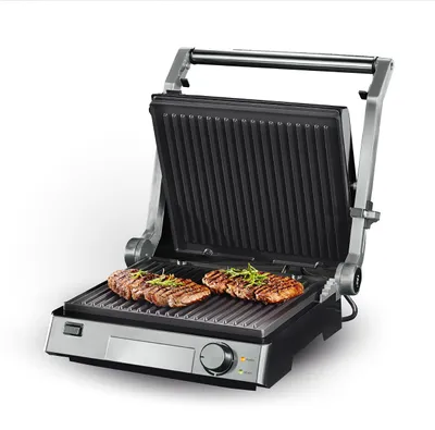 Kontaktgrill 180°, 2000 W, rauchfrei, ILAG-Antihaftplatten, Temperaturregelung