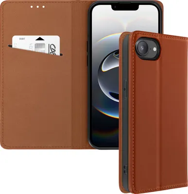 Immagine prodotto di Avizar, custodia in vera pelle per iPhone 16e Portafoglio, marrone