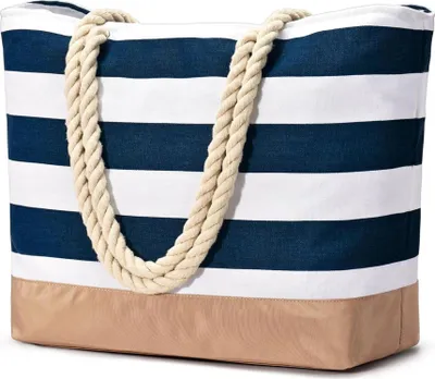 Produktbild von Strandtasche Tote Bag Groß - Wasserdicht mit Reißverschluss - Badetasche - Geschenke für Frauen