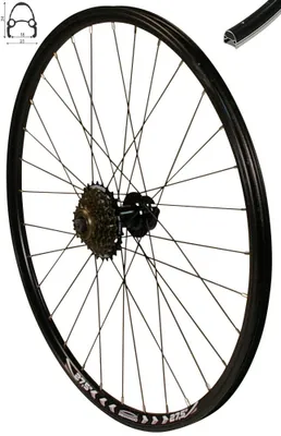 Produktbild von REDONDO 27,5 Zoll Hinterrad Laufrad Felge QR Schwarz Disc + 6 fach Shimano Kranz
