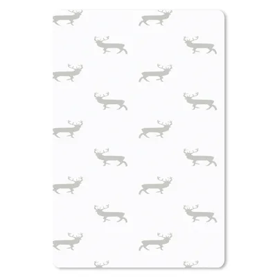 Produktbild von MuchoWow® Mauspad Mousepad Muster - Hirsche - Weiß 18x27 cm - Mousepads - Maus Mat - Pad - Mausunterlage