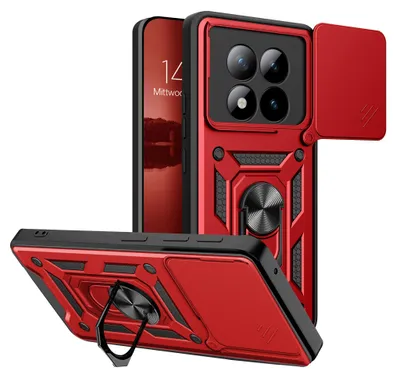 Produktbild von Armor Handyhülle für Xiaomi Redmi Note 15 Pro+ 5G Kameraschutz Handy Panzer Case Cover Schutzhülle Outdoor Farbe: Rot