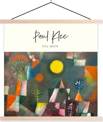 Produktbild von MuchoWow® Textilposter Paul Klee - Vollmond - Kunst 120x120 cm mit holzfarbenen Rahmen - Textil-Poster