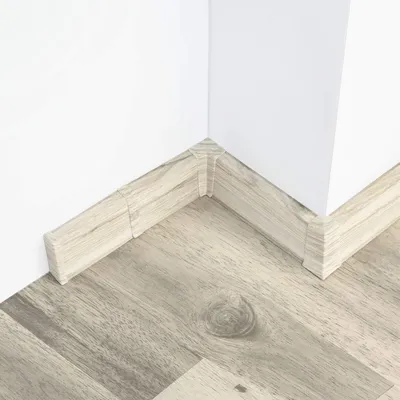 Produktbild von DQ-PP Sockelleiste PVC 200cm + Dübel | Kabelkanal | Fussleiste | Farbe: Eiche Aldabra | Höhe: 55mm | ; LPDAL55.2M