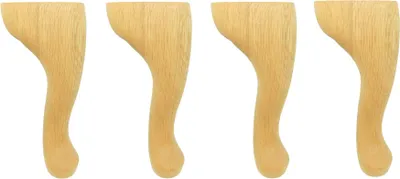 Produktbild von Holzfuß für Möbel im Stil Ludwik XV, Fuß für Sessel, Buche roh, 21 cm