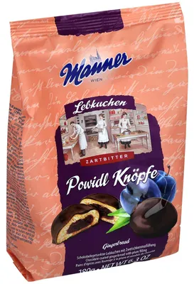 Produktbild von Manner Lebkuchen Powidl Knöpfe Zartbitter 180g