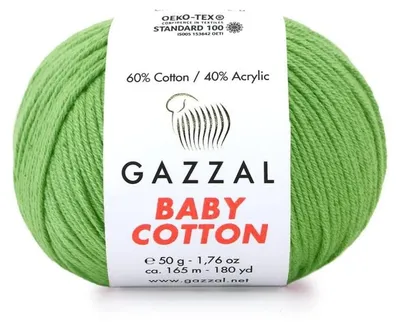 Obrázek produktu pro Příze Gazzal Baby Bavlna 3448 - zelená - pro pletení a háčkování