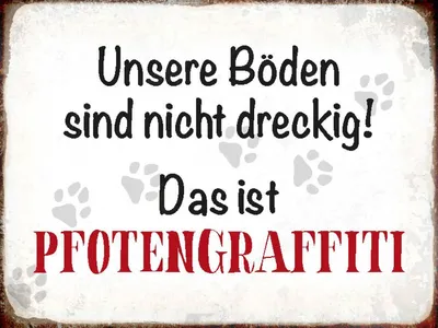 Produktbild von vianmo Holzschild 30x40 cm Hund Boden Pfotengraffiti