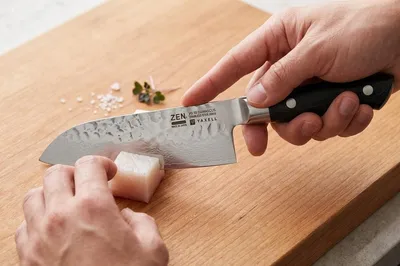 Obrázek produktu pro Yaxell Santokumes Zen 12,5 cm – 37vrstvá nerezová damascénská ocel – rukojeť z plátna Micarta