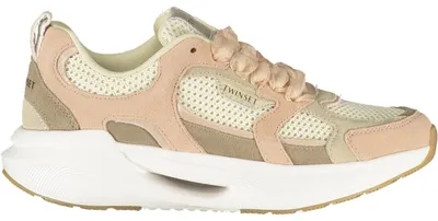 Image de Baskets élégantes pour femme, de couleur rose avec des détails beiges et des lacets