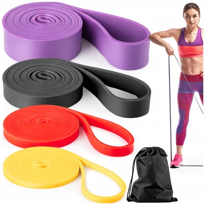 Produktbild von Fitness Trainingsset: 4 Widerstandsbänder für CrossFit & Krafttraining