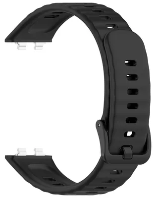 Produktbild von INF Silikon Wellenarmband mit Metallschließe für Huawei Band 11 verstellbar Schwarz