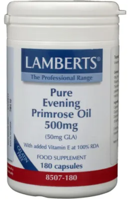 Produktbild von Lamberts Nachtkerzenöl 500 mg (180 vegetarische Kapseln)