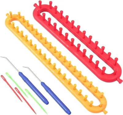 Productafbeelding van Breimachine Set - Haakmachine Sjaal - Handgebreide Kleding - Twee Maten - 26 en 36 cm - Wit