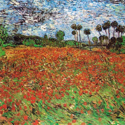 Produktbild von Vincent Van Gogh Kunstdruck Bild - Mohnfeld, 1890, Detail (70 x 70 cm)