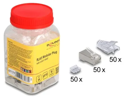 Obrázek produktu pro DeLOCK 67177, RJ45, Stříbrná, Průhledná, Samec, Polykarbonát (PC), Cat6a, 11,6 mm