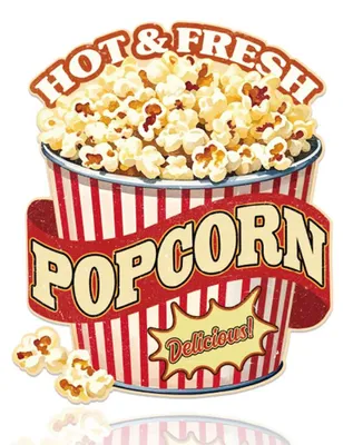 Metallenes Popcorn-Schild 32x26,9 cm Wanddeko