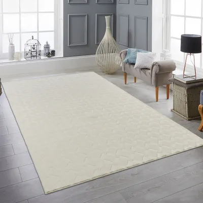 Obrázek produktu pro Útulný koberec s krásným diamantovým vzorem v krémové barvě Velikost - 160 x 220 cm