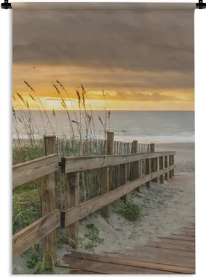 Produktbild von MuchoWow® Wandteppich Wandbehang Strand - Meer - Düne - Weg 90x135 cm Tapisserie Dekoration Wandtuch - Baumwolle - Wandskulptur